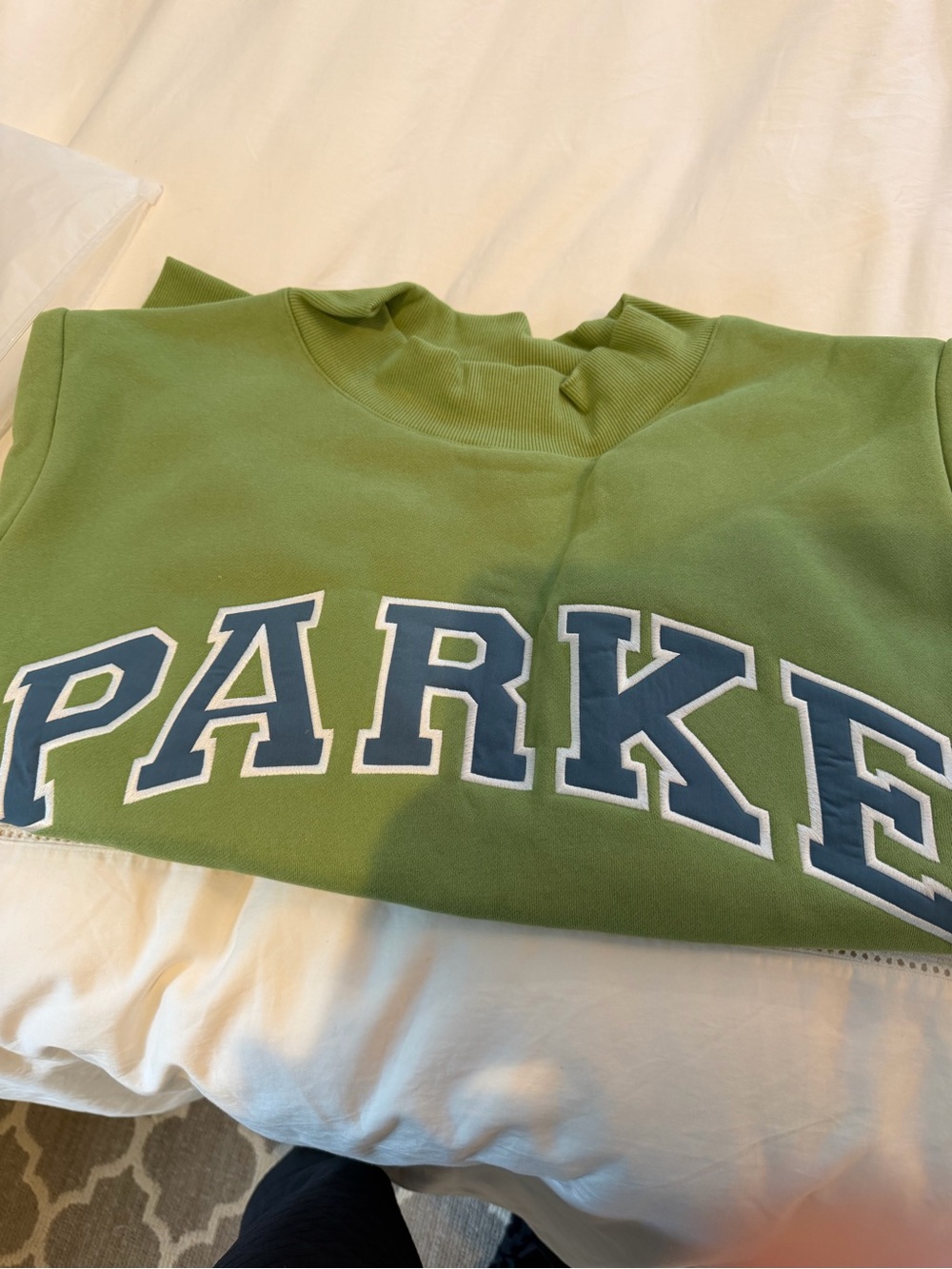 PARKE Varsity Mock Neck (Matcha+ Bluestone)